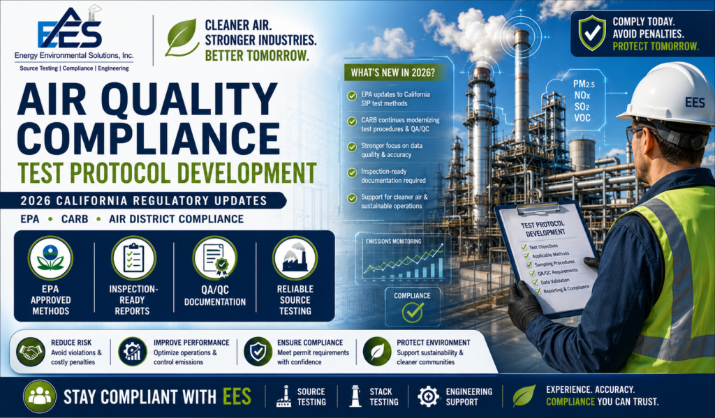 Air Quality Compliance Test Protocol Development California