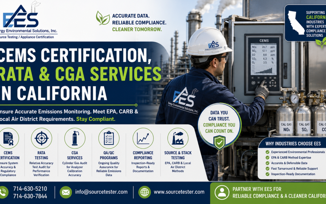 CEMS Certification, RATA & CGA Services in California | Energy Environmental Solutions, Inc.