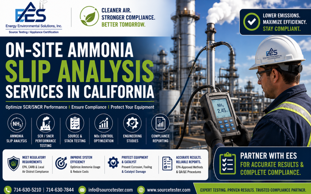 On-Site Ammonia Slip Analysis Services in California | Energy Environmental Solutions, Inc.