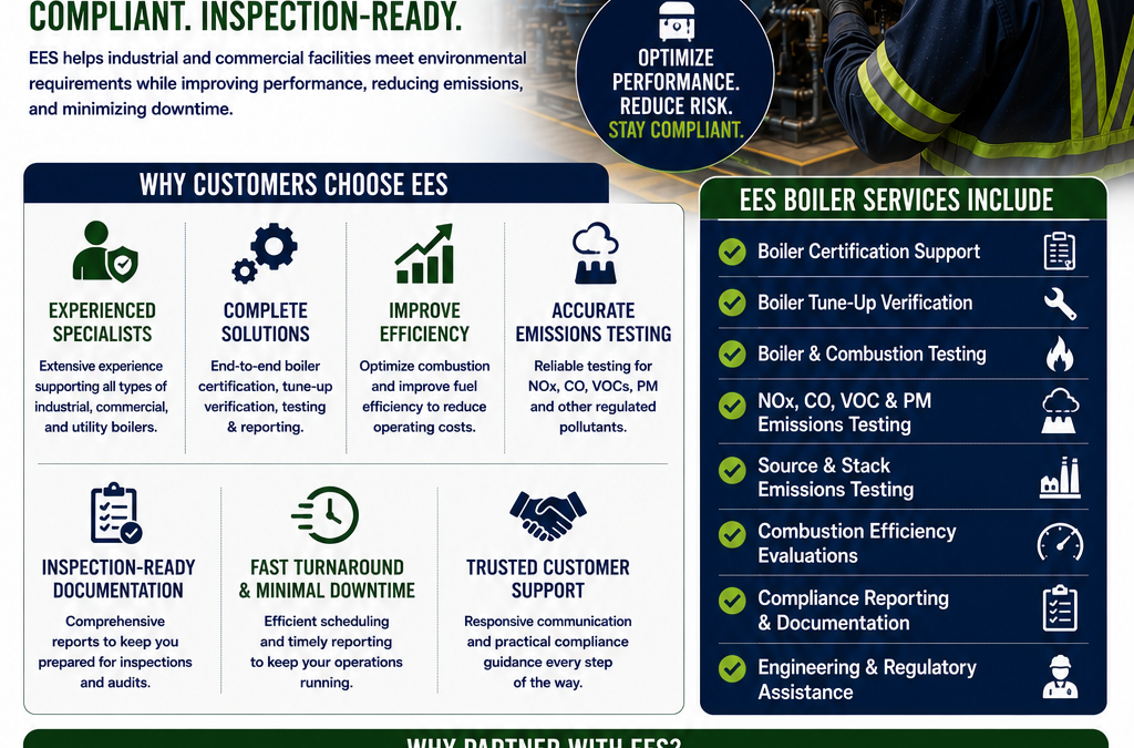 WHY CUSTOMERS CHOOSE EES For Boiler Certification, Tune-Up & Testing Services