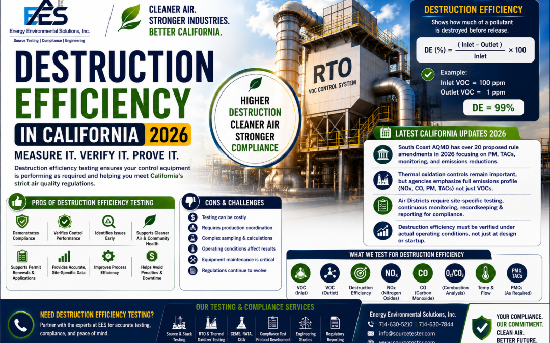 Destruction Efficiency Testing California 2026 | VOC & RTO Compliance | Source Tester | EES
