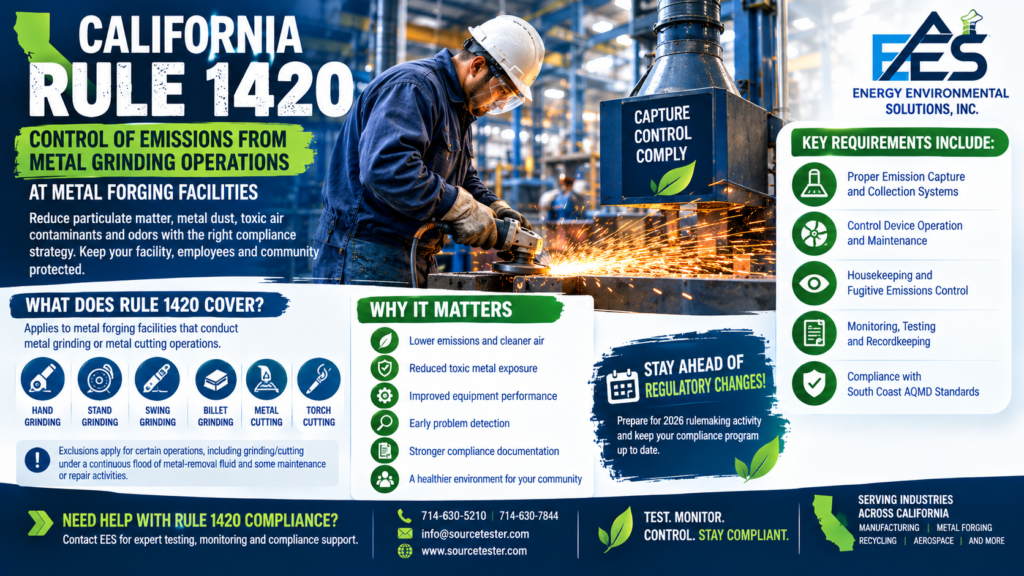 South Coast AQMD Rules 1420, 1420.1 and 1420.2, lead emissions testing, source testing, ambient monitoring and important 2026 regulatory developments.